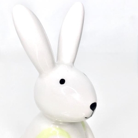 Ceramic Sitting Easter Rabbit Green 11cm