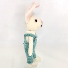 Felt Rabbit With Flowers 18cm