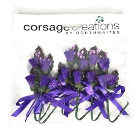 Purple Thistle Buttonholes 15cm x 6