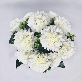 White Rose & Chrysanthemum Grave Pot 30cm