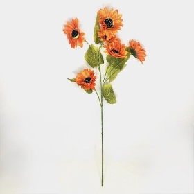 Orange Sunflower Spray 75cm