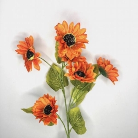 Orange Sunflower Spray 75cm