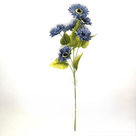 Blue Sunflower Spray 75cm