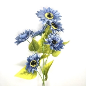 Blue Sunflower Spray 75cm