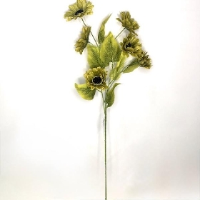 Green Sunflower Spray 75cm