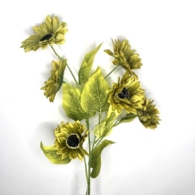 Green Sunflower Spray 75cm