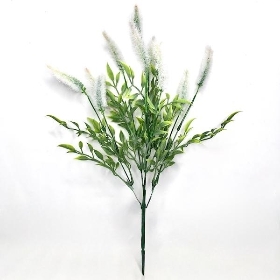 White Frosted Foxtail Bush 39cm