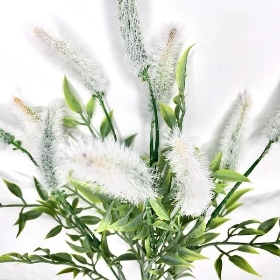 White Frosted Foxtail Bush 39cm