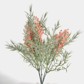 Orange Frosted Fern & Bud Bush 35cm