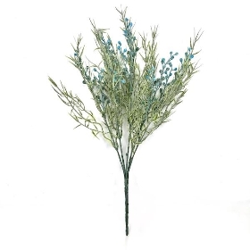 Blue Frosted Fern & Bud Bush 35cm