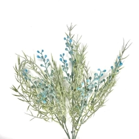 Blue Frosted Fern & Bud Bush 35cm