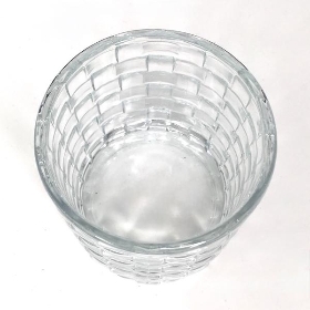 Clear Glass Icecube Pattern Tealight Holder 7.5cm