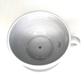 Grey Ceramic Cup & Saucer Pot 12.5cm