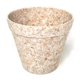 Beige Chaff Flower Pot 11cm