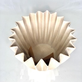 Beige Bamboo Corrugated Pot 19cm