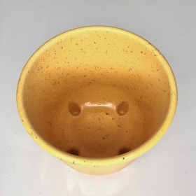 Yellow Coffee Husk Pot With Feet 15cm