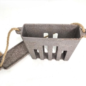 Grey Nut Husk Suet Cake Feeder 12cm