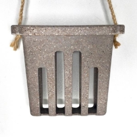 Grey Nut Husk Suet Cake Feeder 12cm