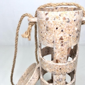 Beige Coffee Husk Suet Ball Feeder 23cm