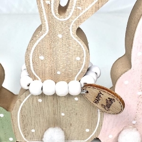 Wooden Rabbit Decoration 14.5cm