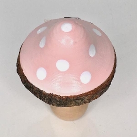 Pink Wooden Mushroom 10cm