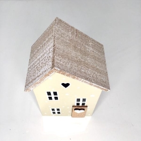 White Wooden House 18cm