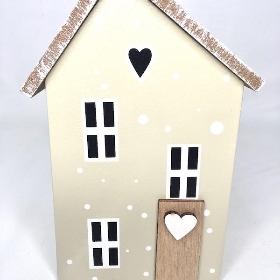 White Wooden House 18cm