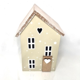 White Wooden House 18cm