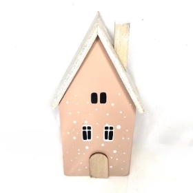 Pink Wooden House 16cm