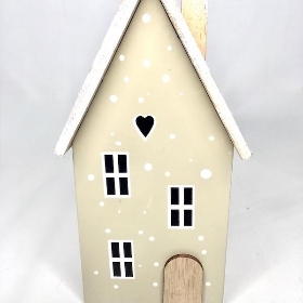 White Wooden House 16cm