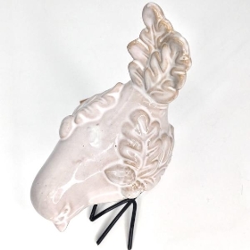 Cream Glazed Bird Decoration 16cm