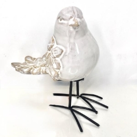 Cream Ceramic Bird 13cm