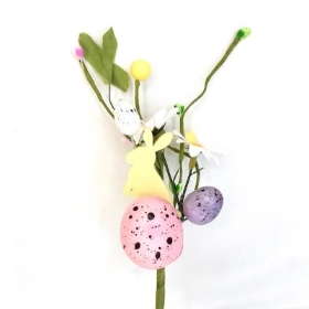 Egg Rabbit & Daisy Pick 22cm