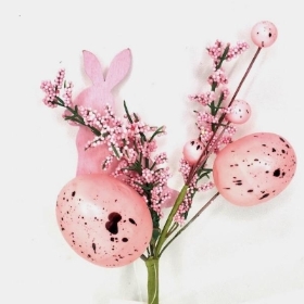 Pink Egg & Rabbit Pick 20cm