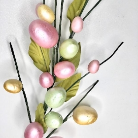 Pearlised Egg Stem 75cm