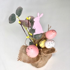 Eggs In Hessian Arrangement 21cm