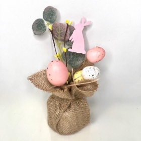 Eggs In Hessian Arrangement 21cm