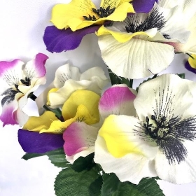 Purple & Yellow Pansy Bush 35cm