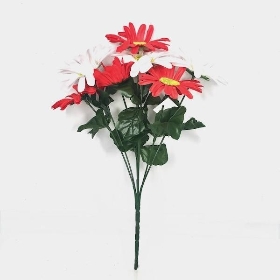 Red White Gerbera Bush 30cm