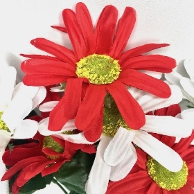 Red White Gerbera Bush 30cm