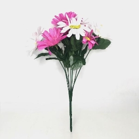 Pink White Gerbera Bush 30cm