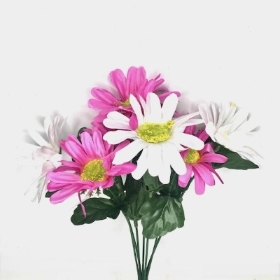 Pink White Gerbera Bush 30cm