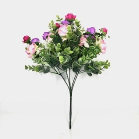 Pink Purple Ranunculus & Daisy Bush 32cm