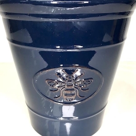 Dark Blue Bee Planter 23cm