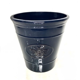 Dark Blue Bee Planter 23cm