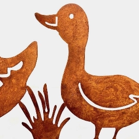 Rusty Walking Ducks 40cm