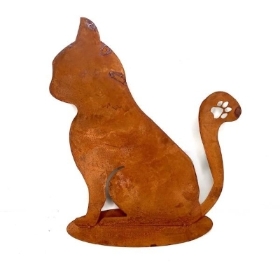 Rusty Sitting Cat 23cm