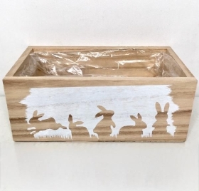 Wooden Bunny Trough 20cm