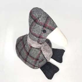 Tartan Duck Door Stop 25cm