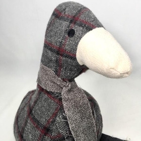 Tartan Duck Door Stop 25cm